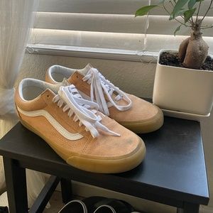 Vans Peach Suede and Gum Sole Shoes Old Skool